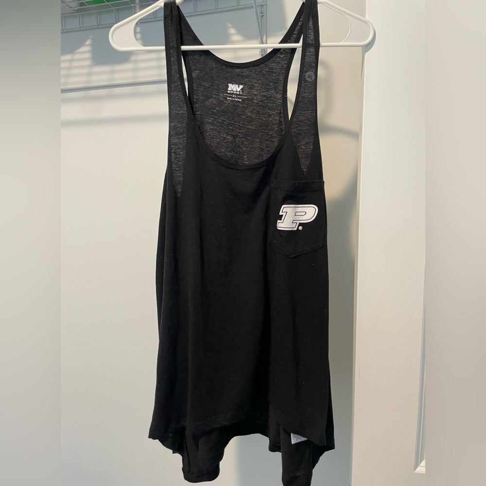Black Purdue racerback tank top. Size XL.